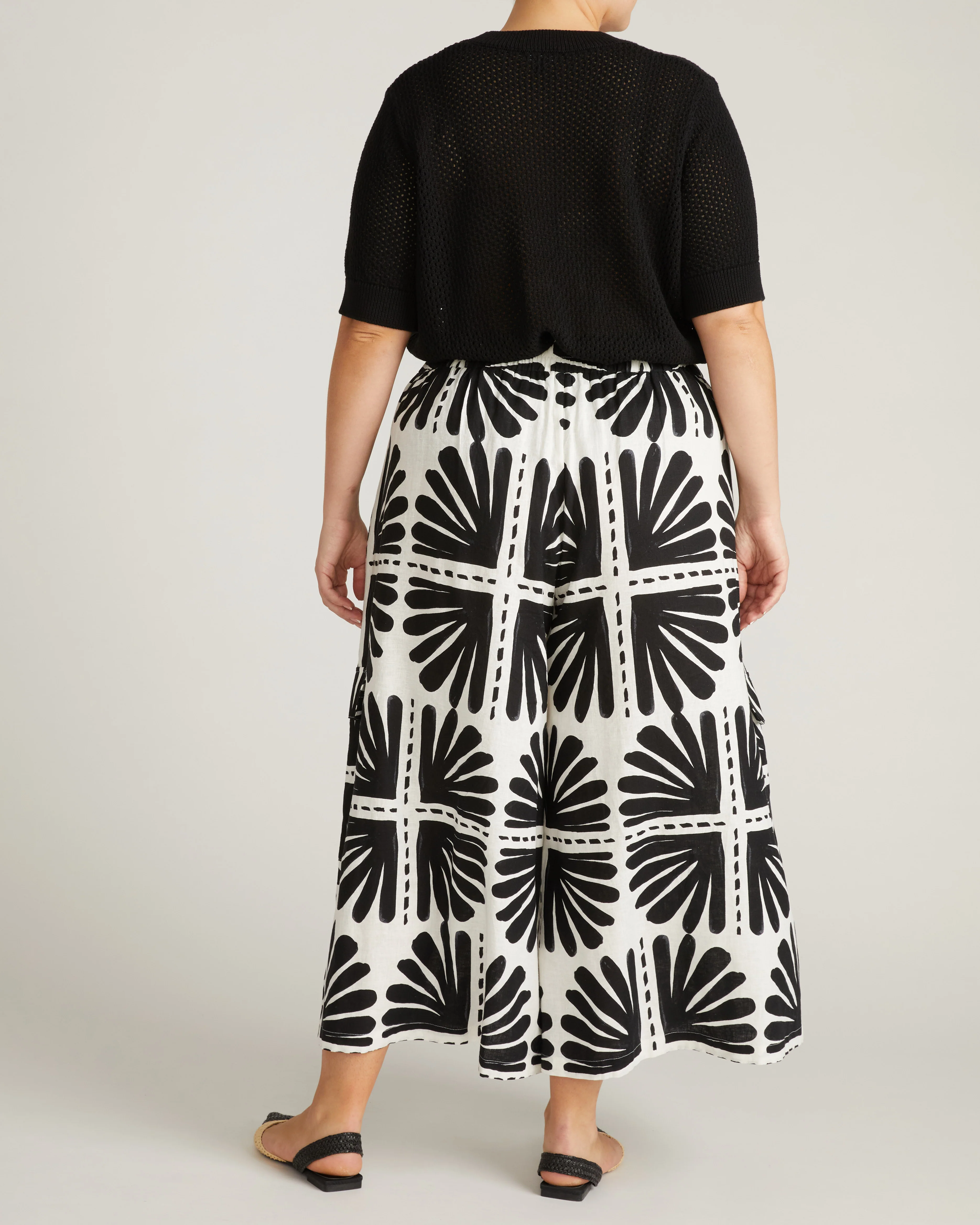 Rosie Pointelle Sweater Top - Black - Image 7
