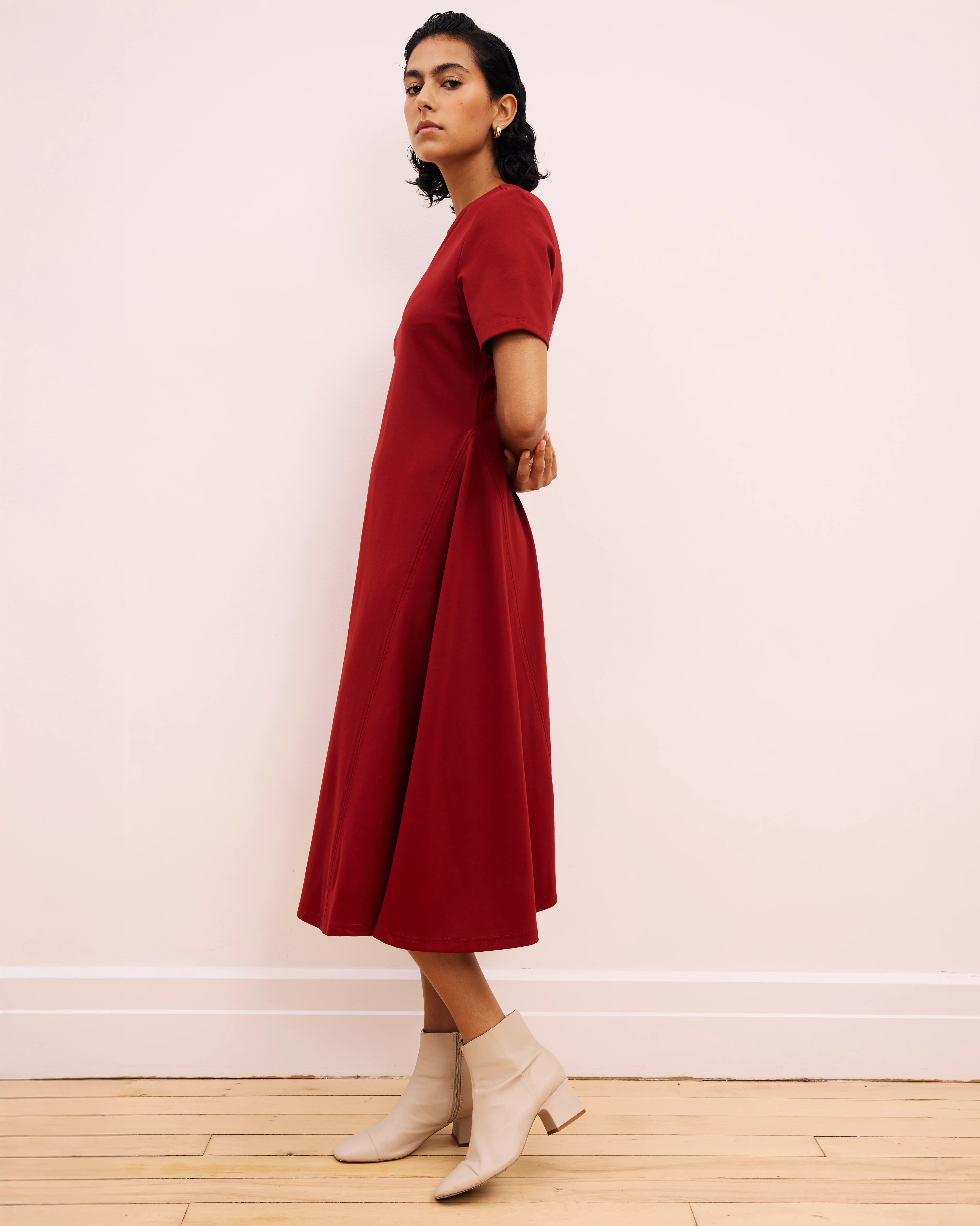 Saskia Ponte Dress - Garnet - Image 2
