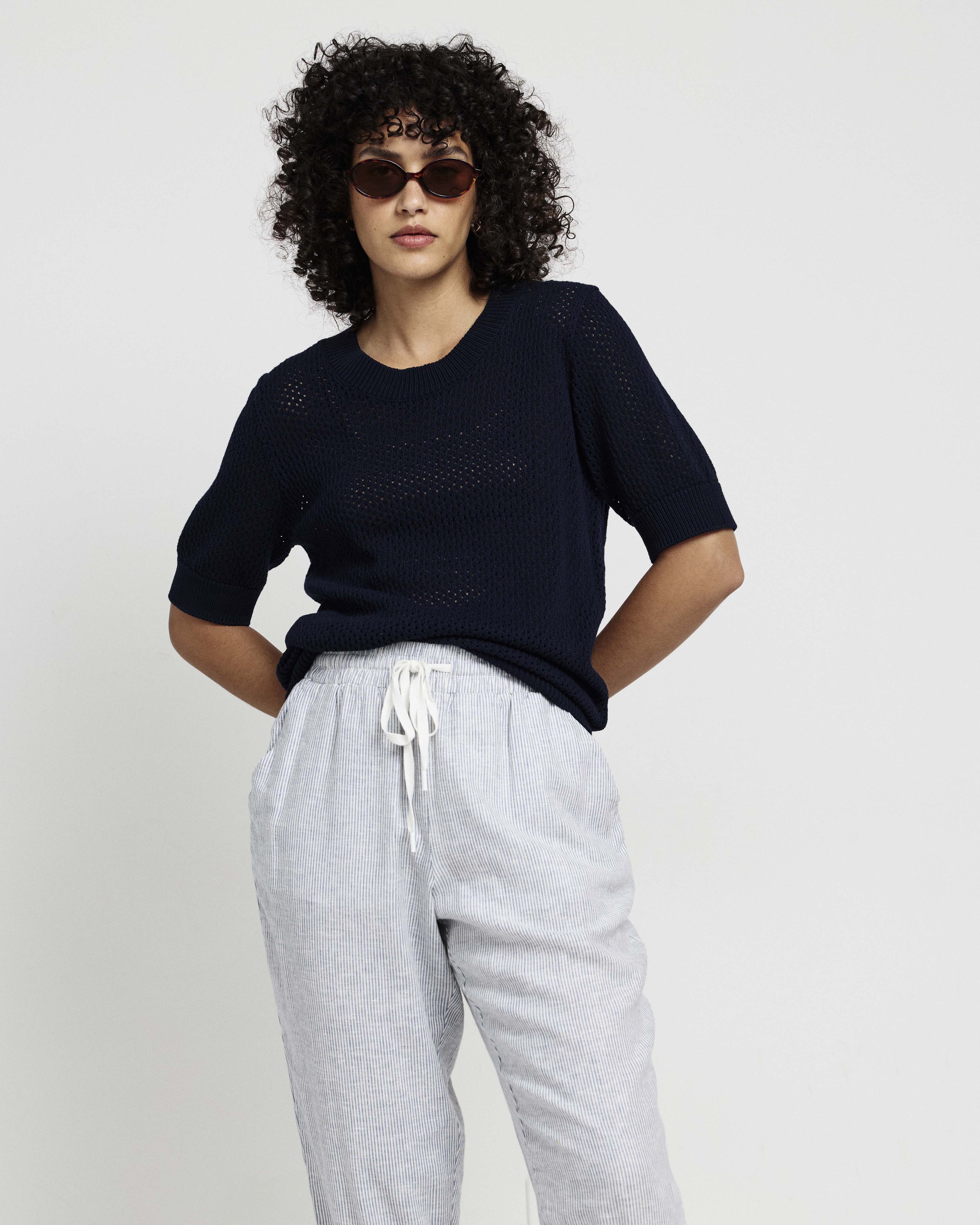Sayville Linen Blend Drawstring Pant - Beach Stripe - Image 3