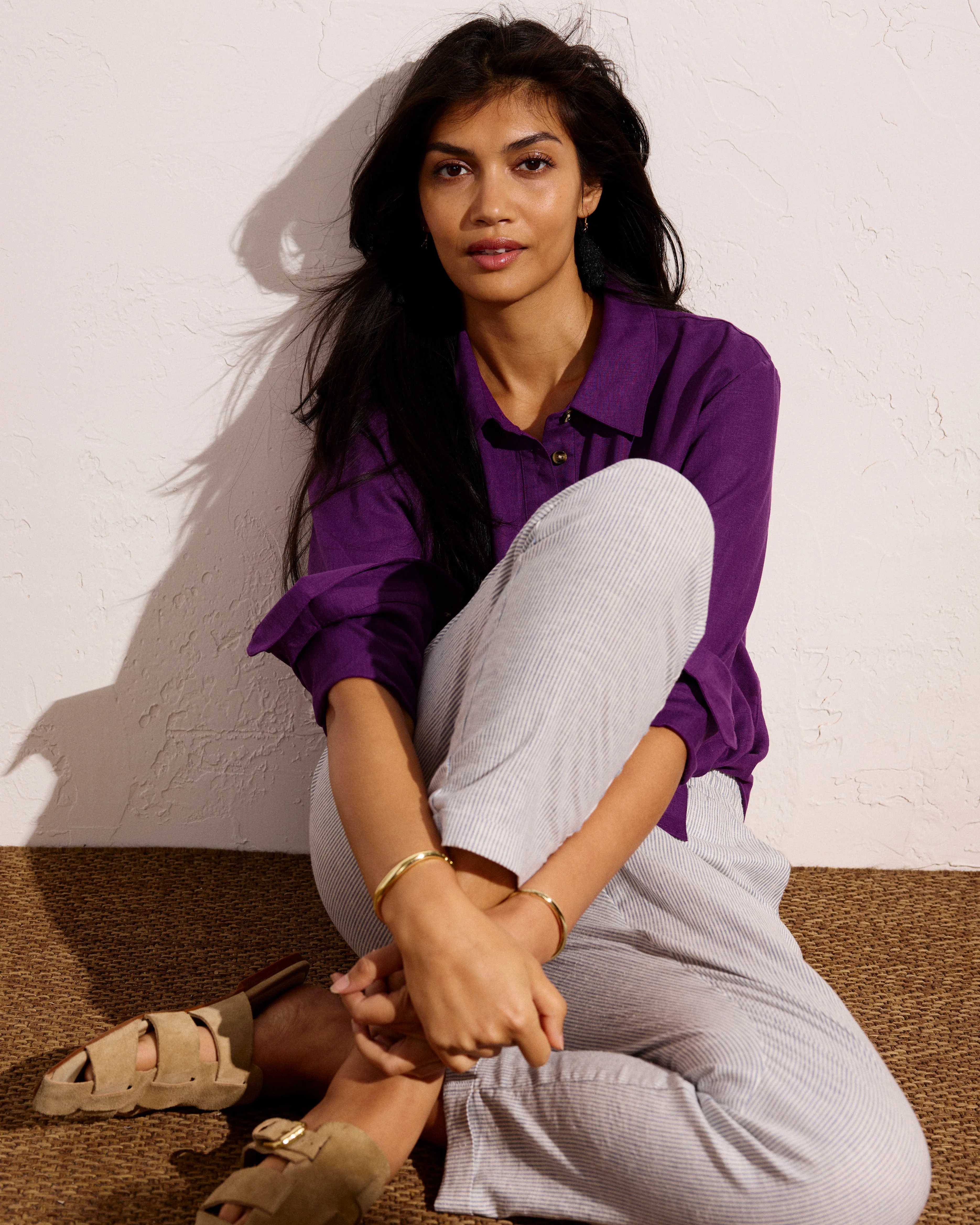 Sayville Linen Blend Drawstring Pant - Beach Stripe - Image 5