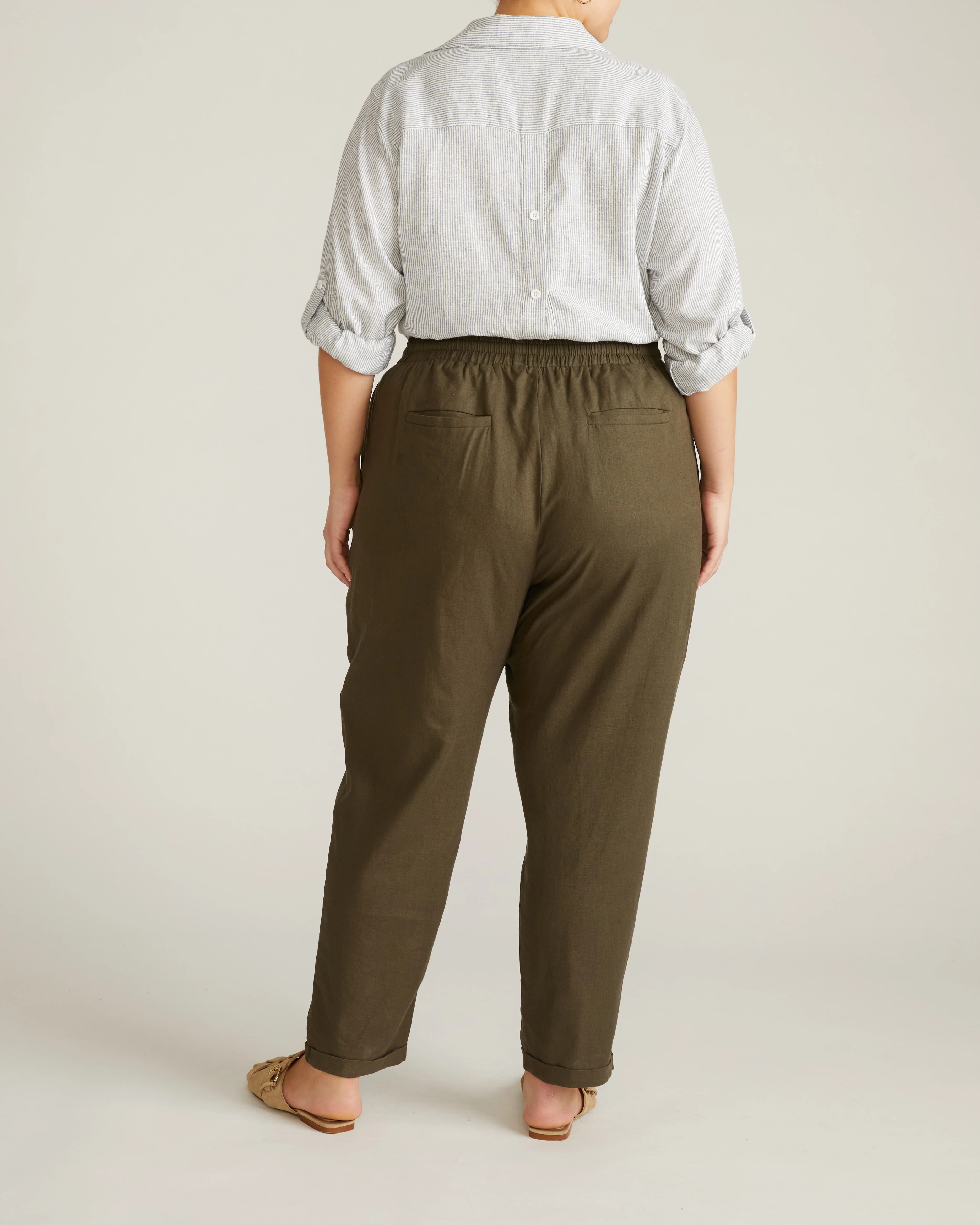 Sayville Linen Blend Drawstring Pant - Camo - Image 4