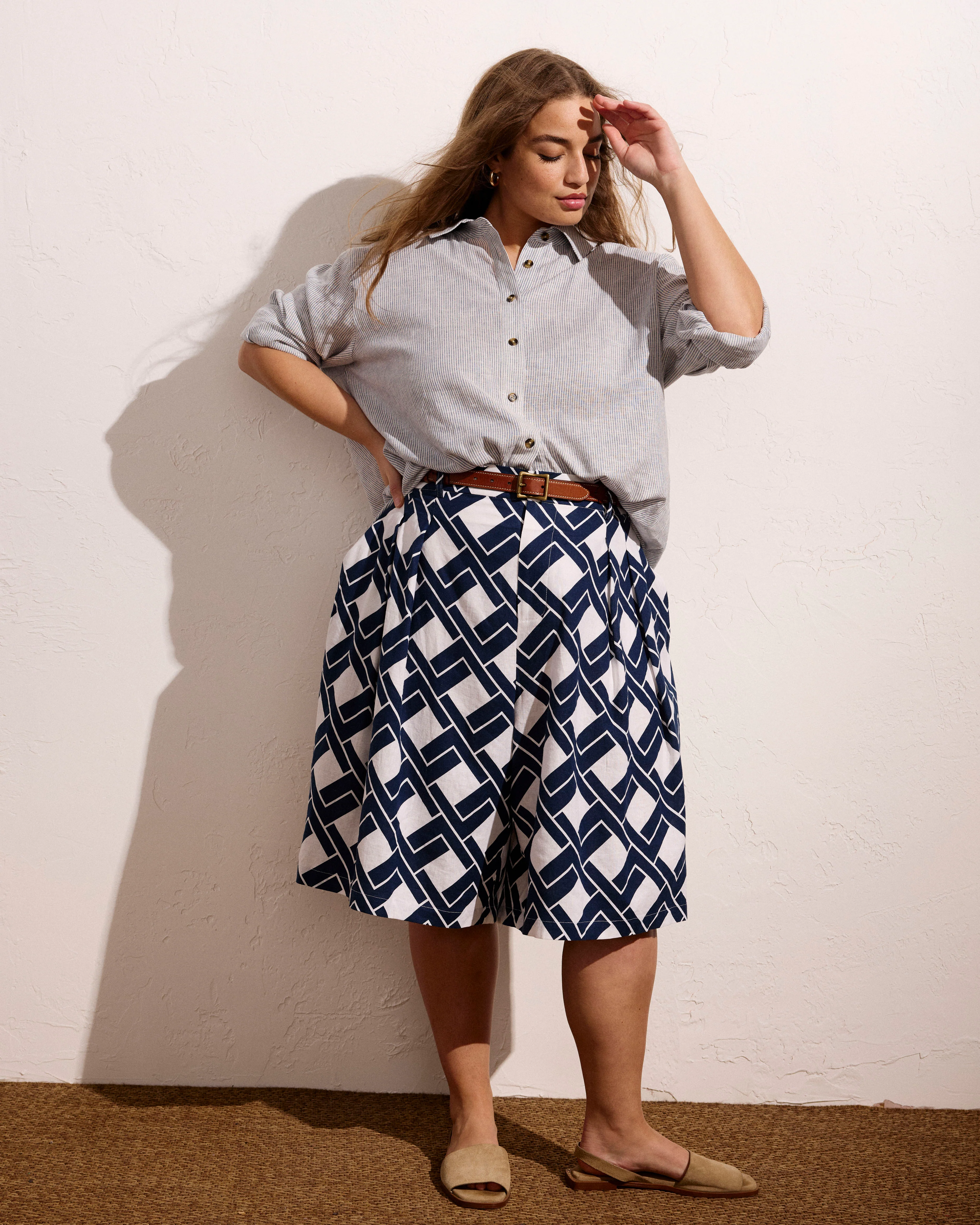 Seaport Tailored Linen Blend Short - Geometrica Print - Image 5