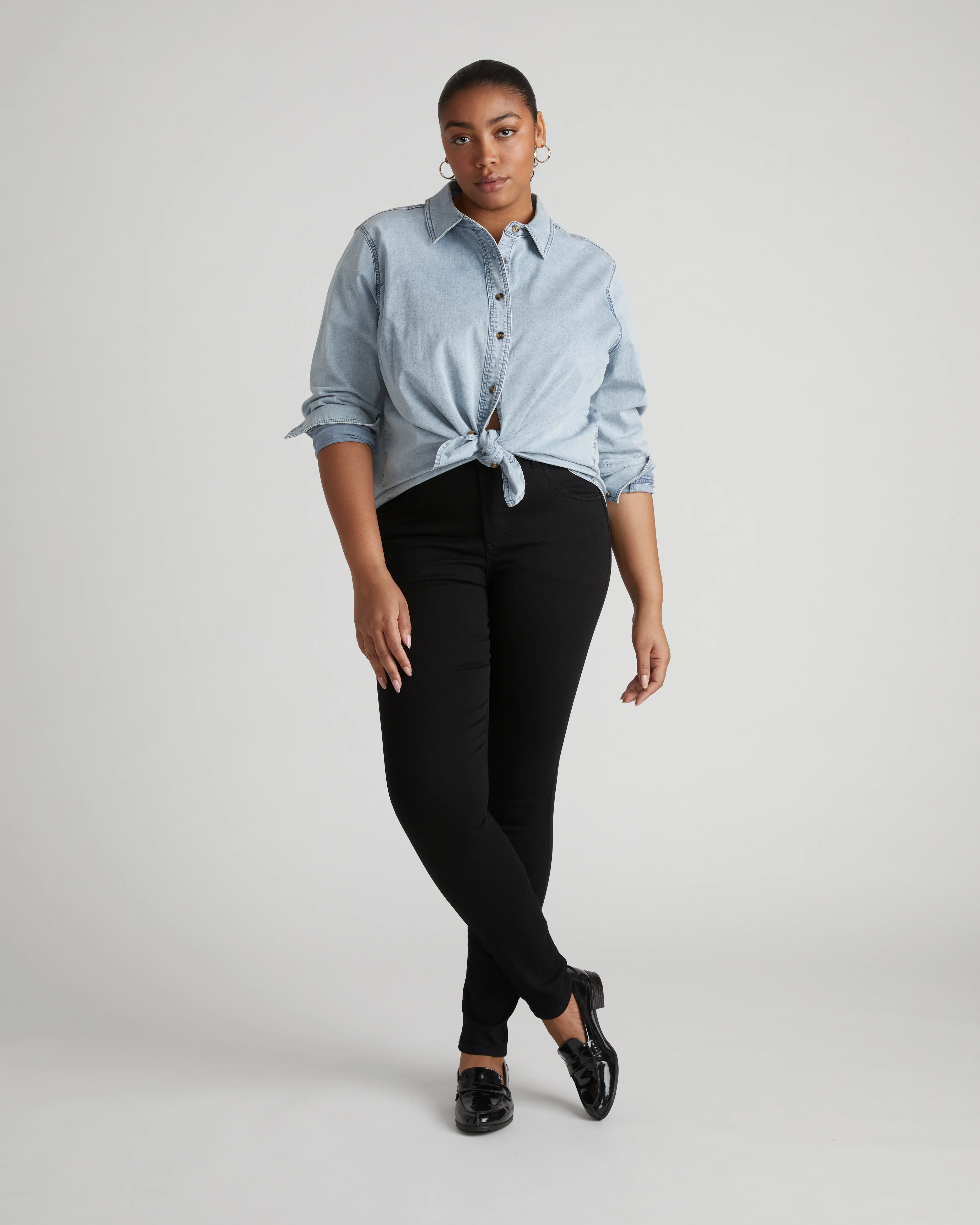 Seine High Rise Skinny Jeans 32 Inch - Jet Black