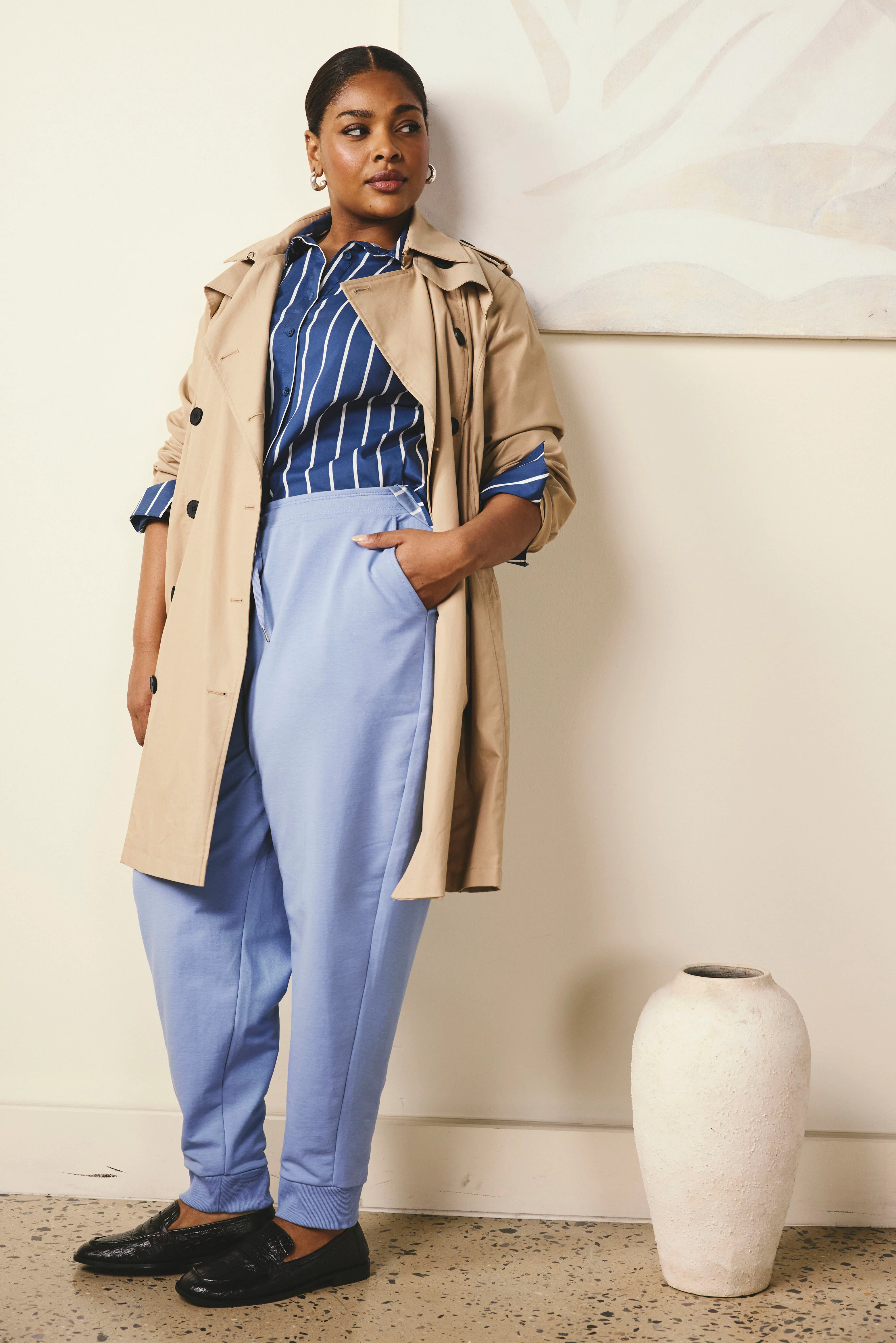 Selma French Terry Jogger - Graceful Blue
