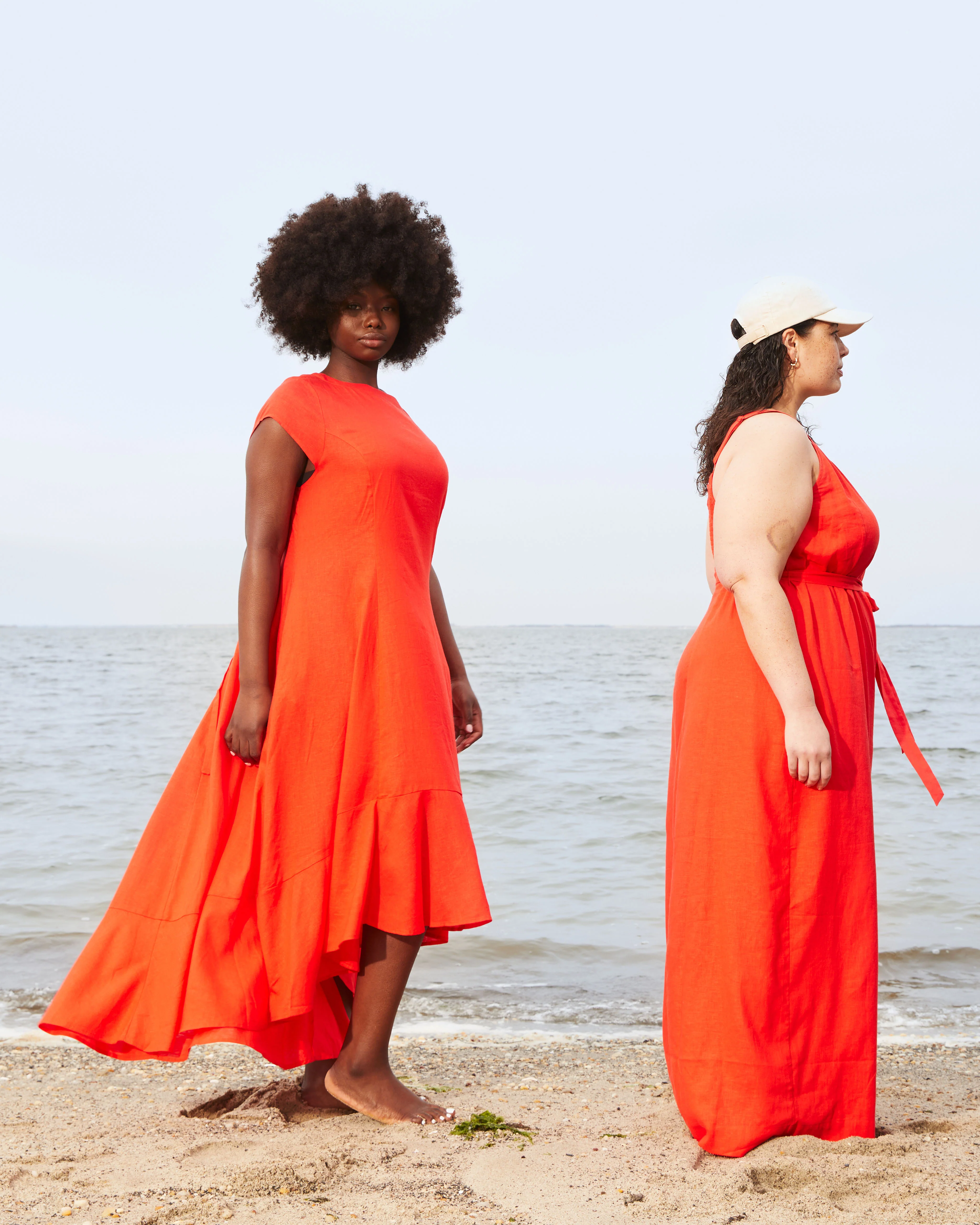 Sunset Linen Blend Flounce Dress - Shoreline Sunset - Image 5