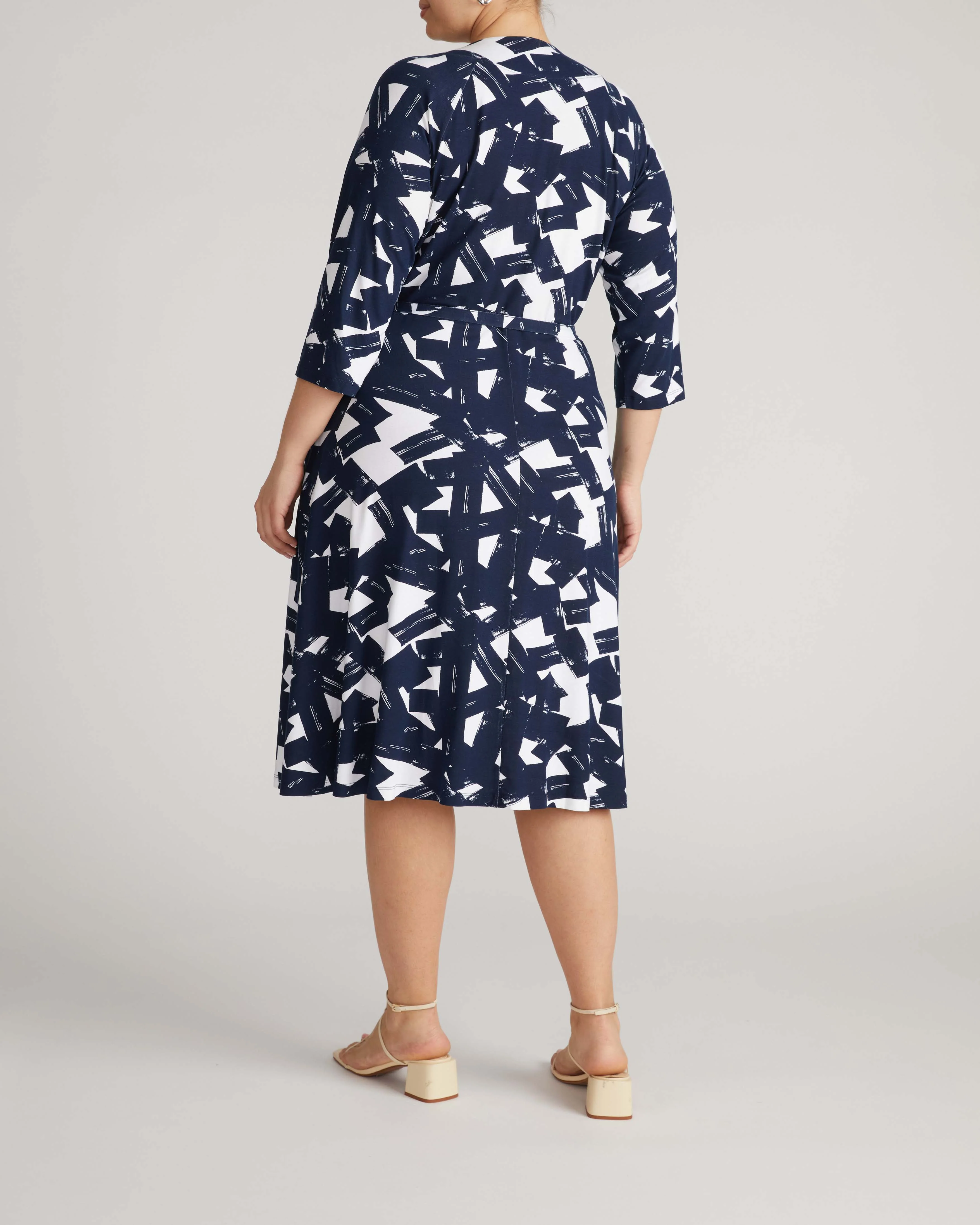 The Divine Jersey Wrap Dress - Navy Santiago Print - Image 6