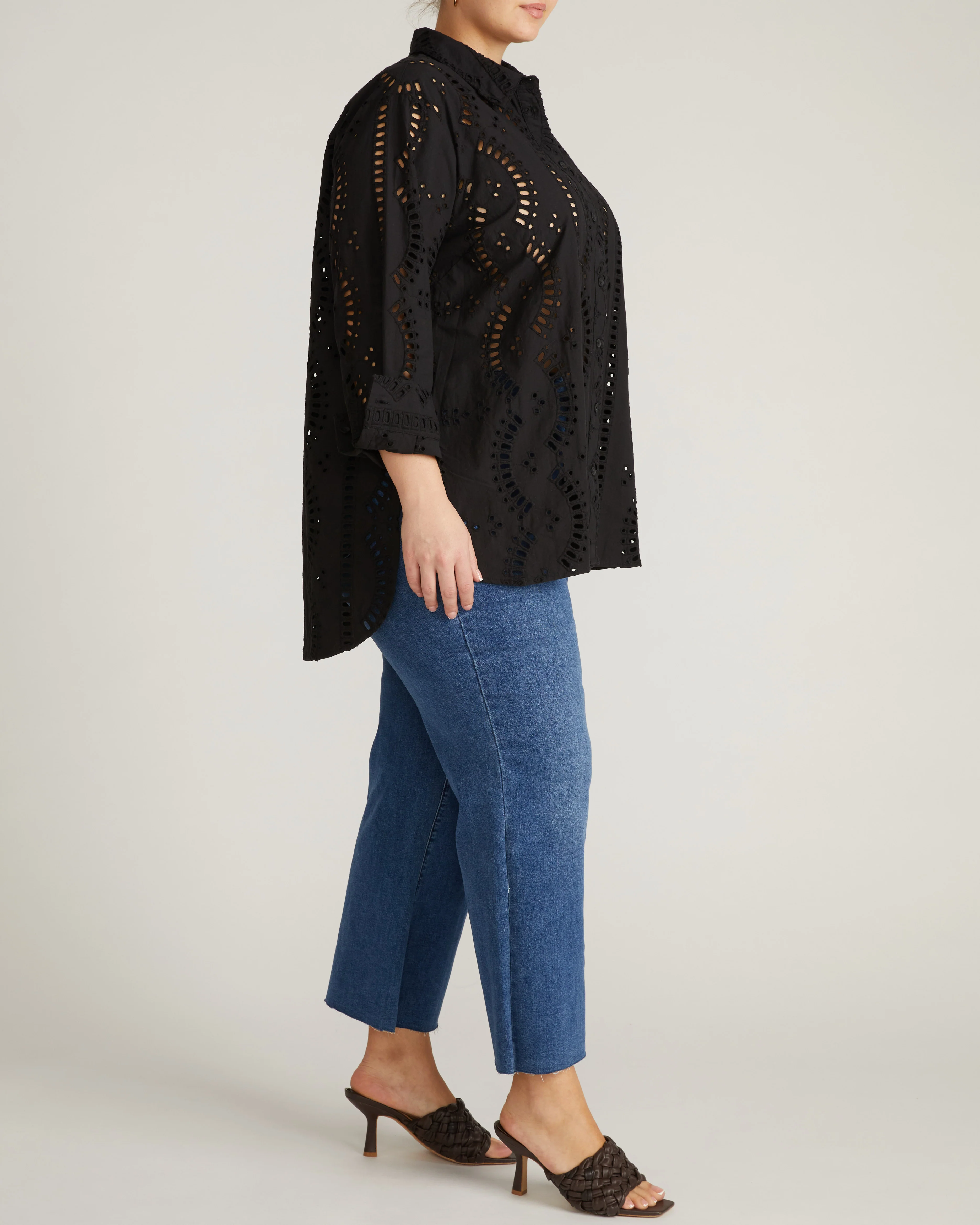 The Embroidered Artist Oversized Poplin Shirt - Black - Image 5