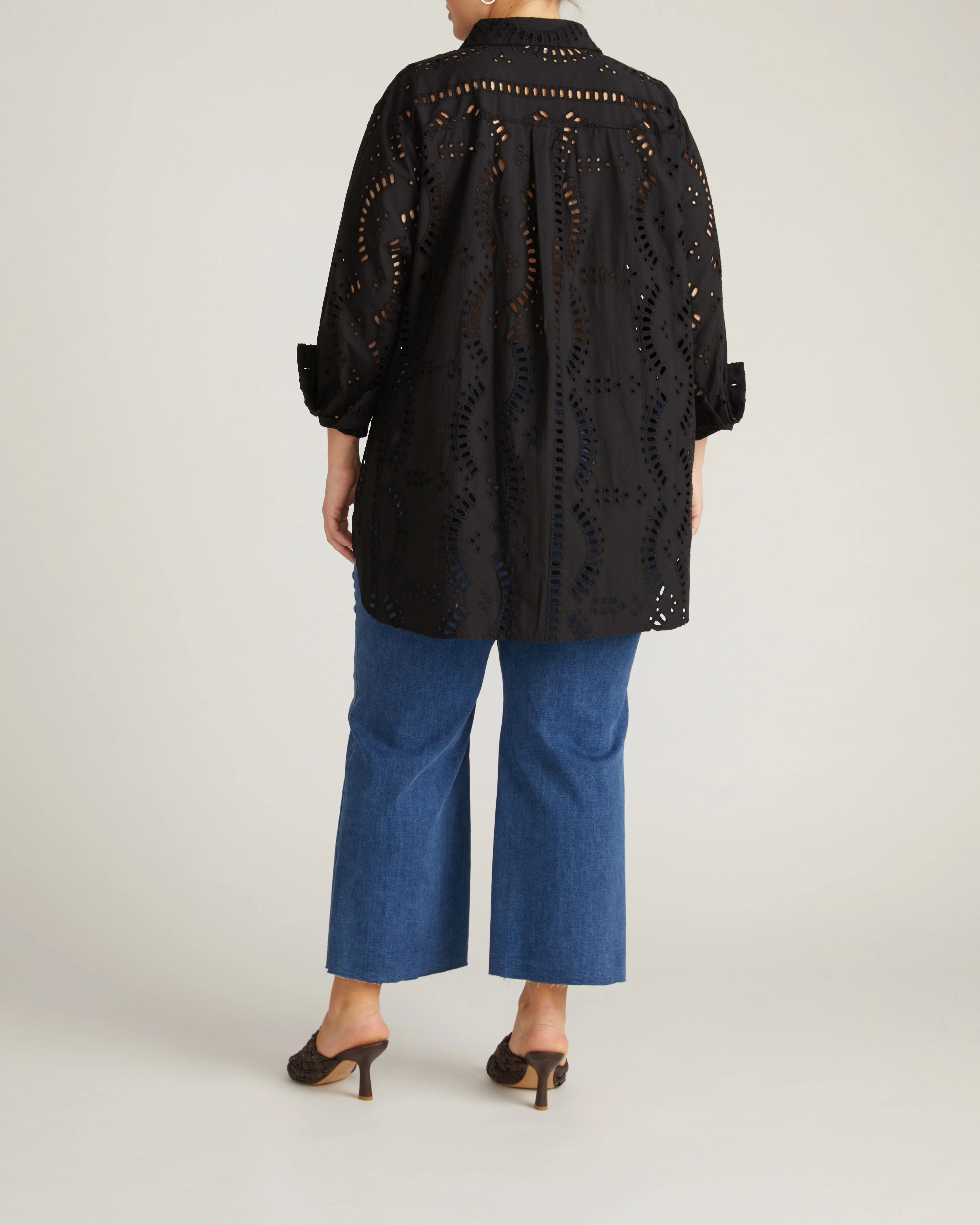 The Embroidered Artist Oversized Poplin Shirt - Black - Image 6