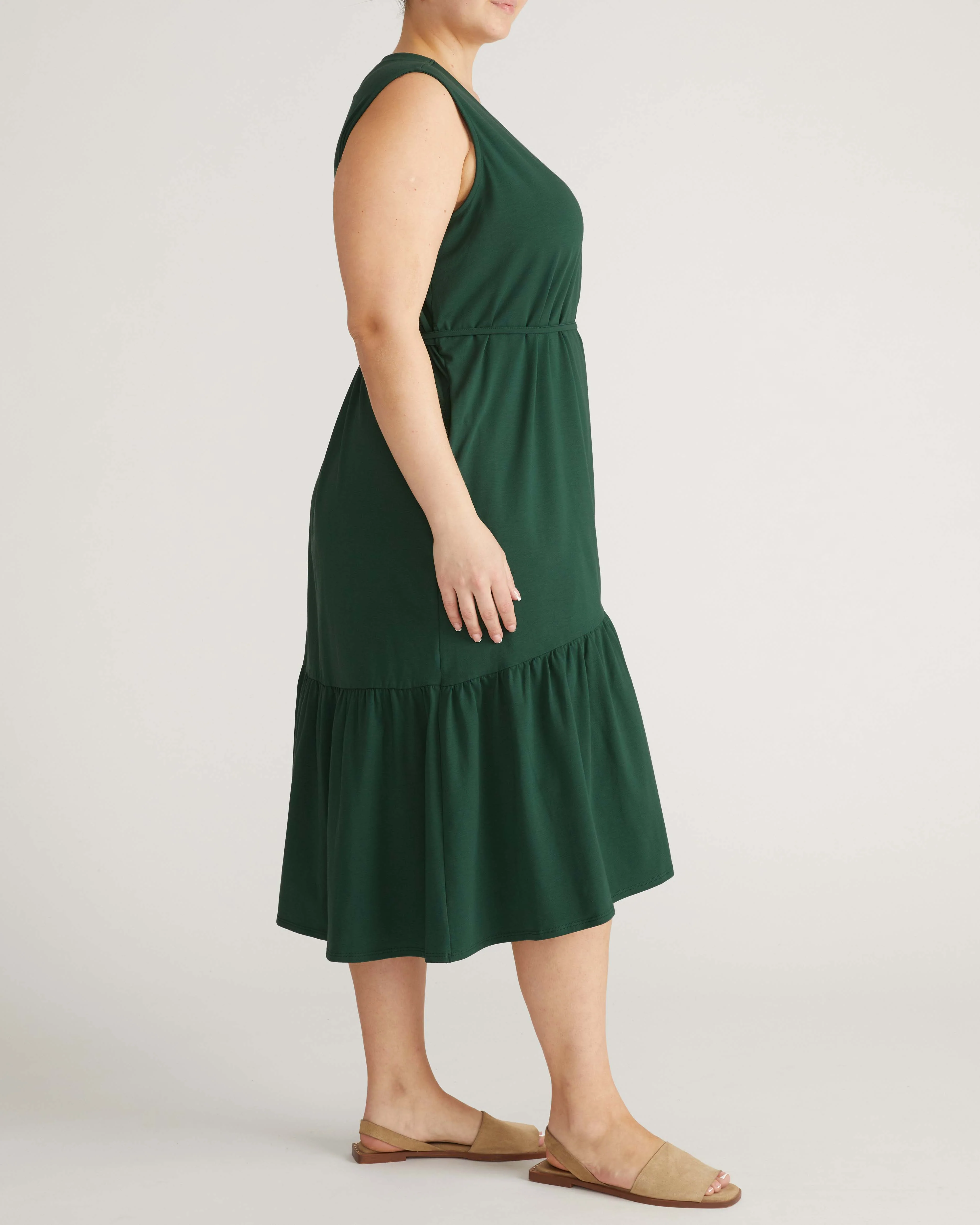 Tiered Twirl Wrap Dress - Conifer - Image 3