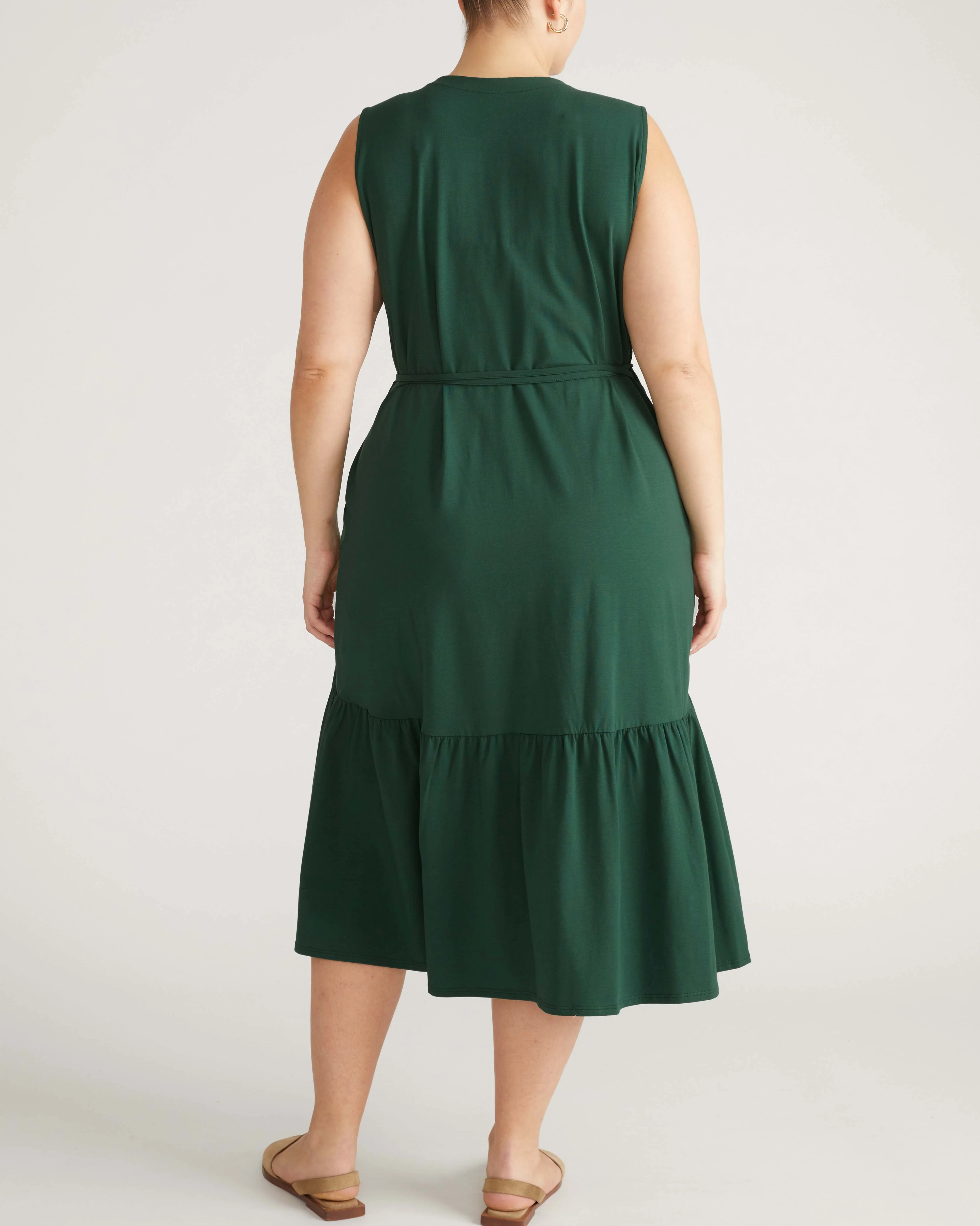 Tiered Twirl Wrap Dress - Conifer - Image 4