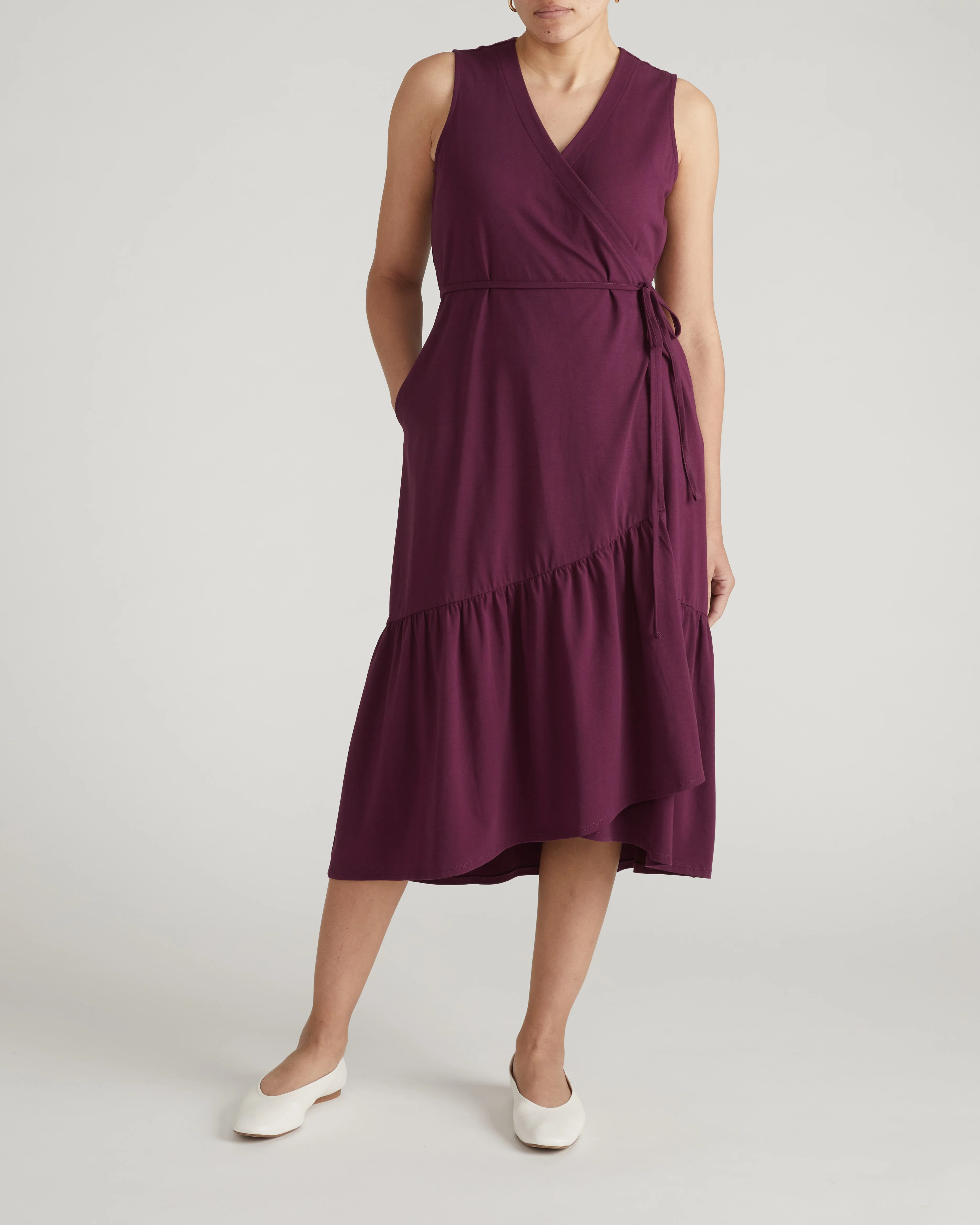 Tiered Twirl Wrap Dress - Gamay - Image 3