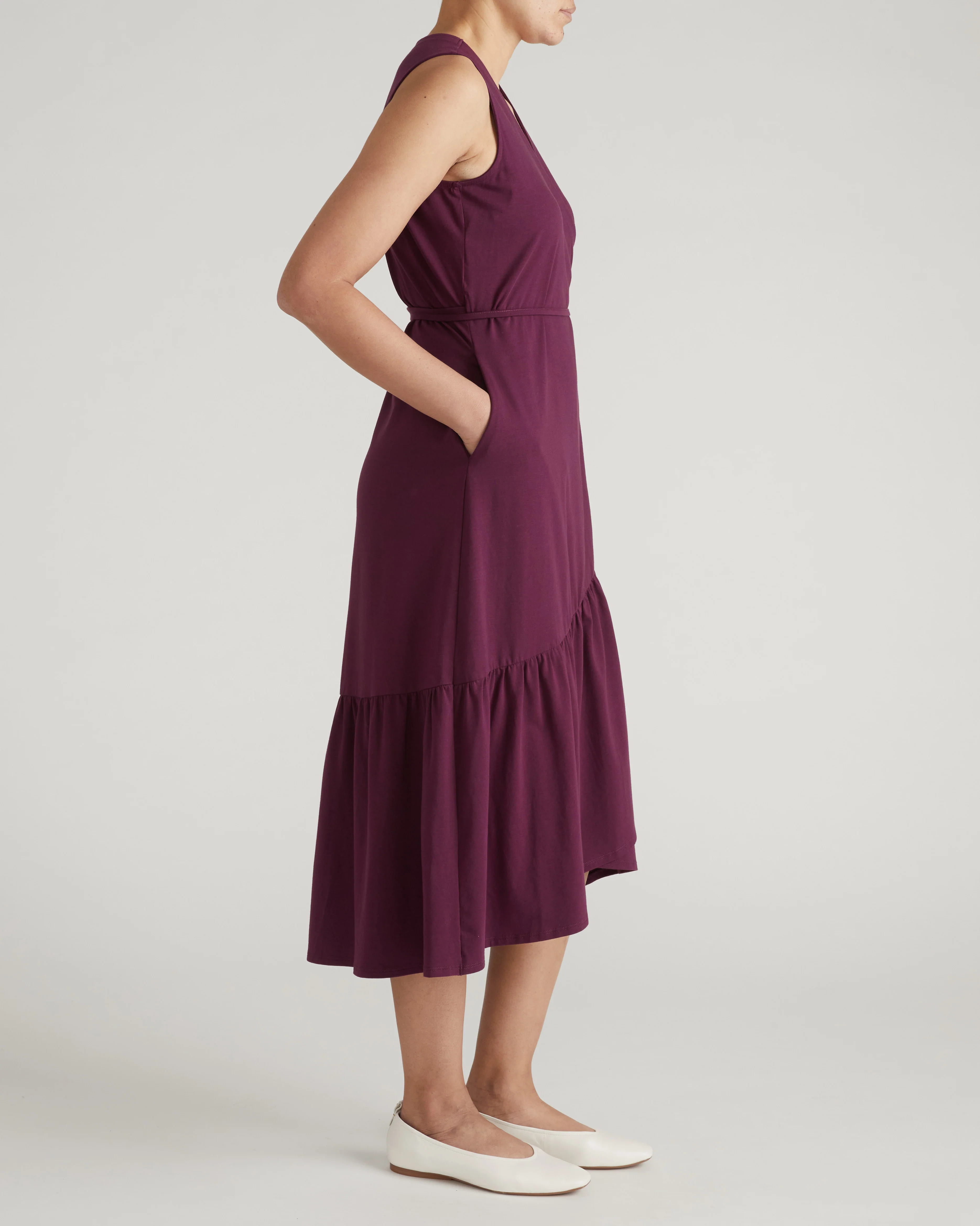 Tiered Twirl Wrap Dress - Gamay - Image 4