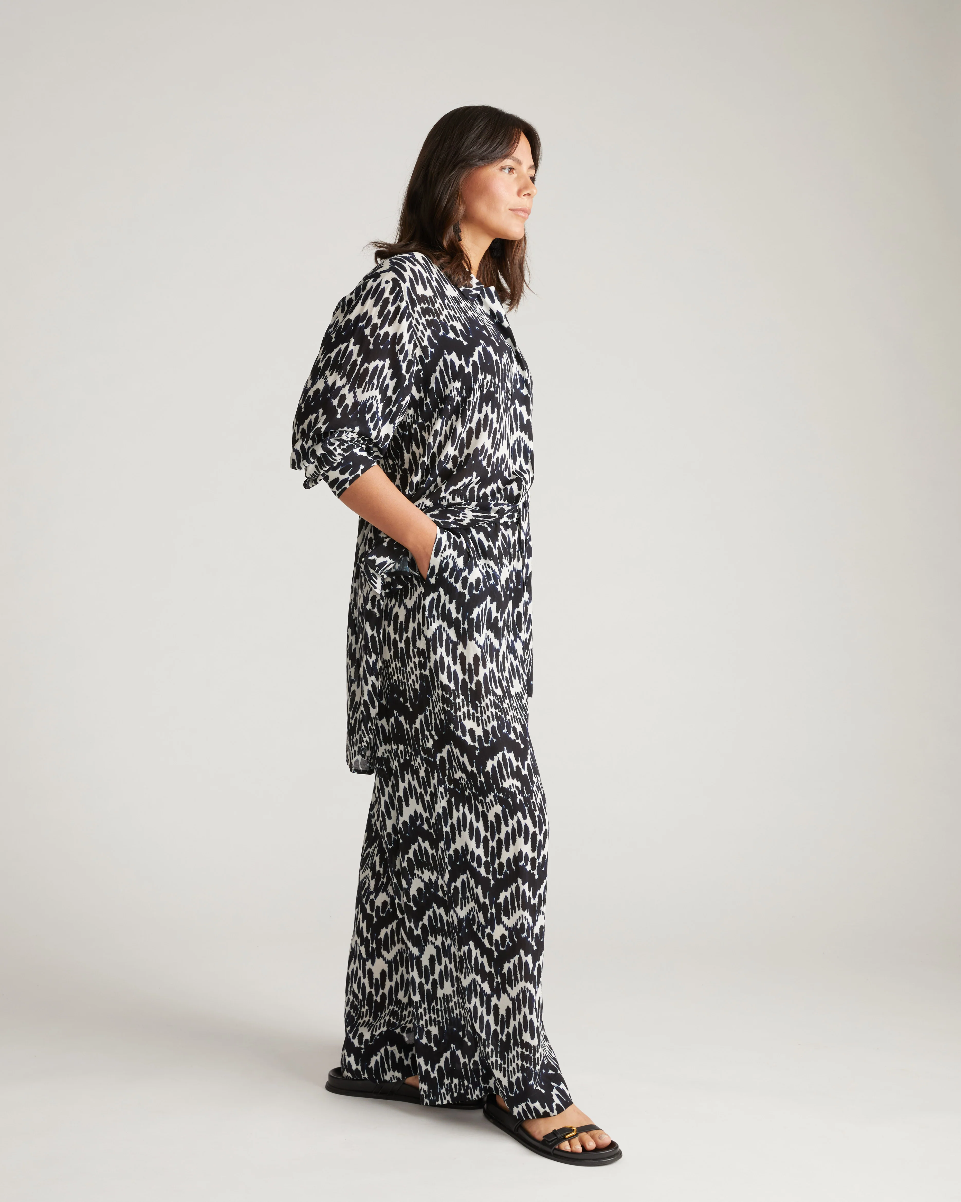 Verbena Voile Pants - Indigo Waterfall Print - Image 3