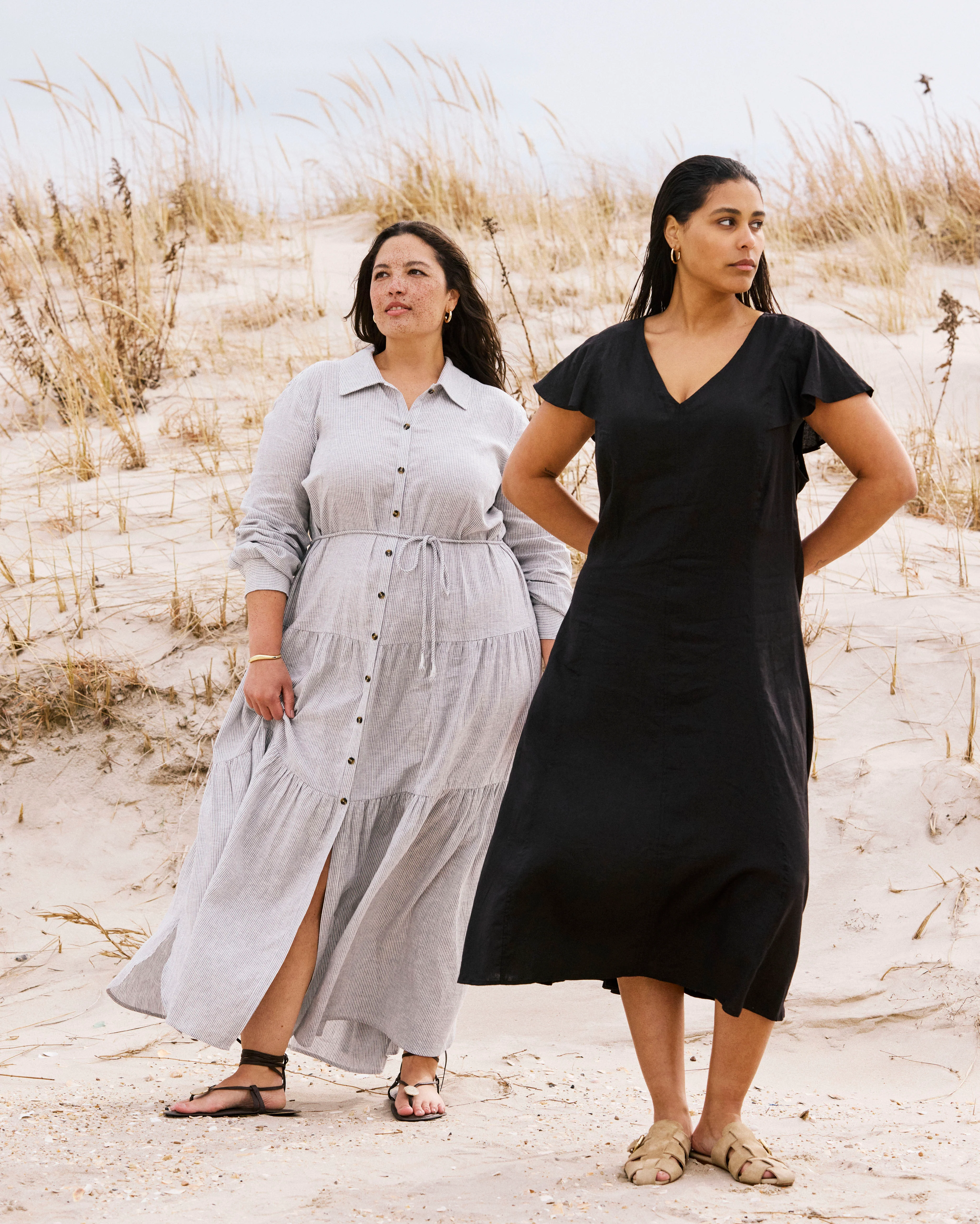 Victoria Linen Blend Dress - Black - Image 7