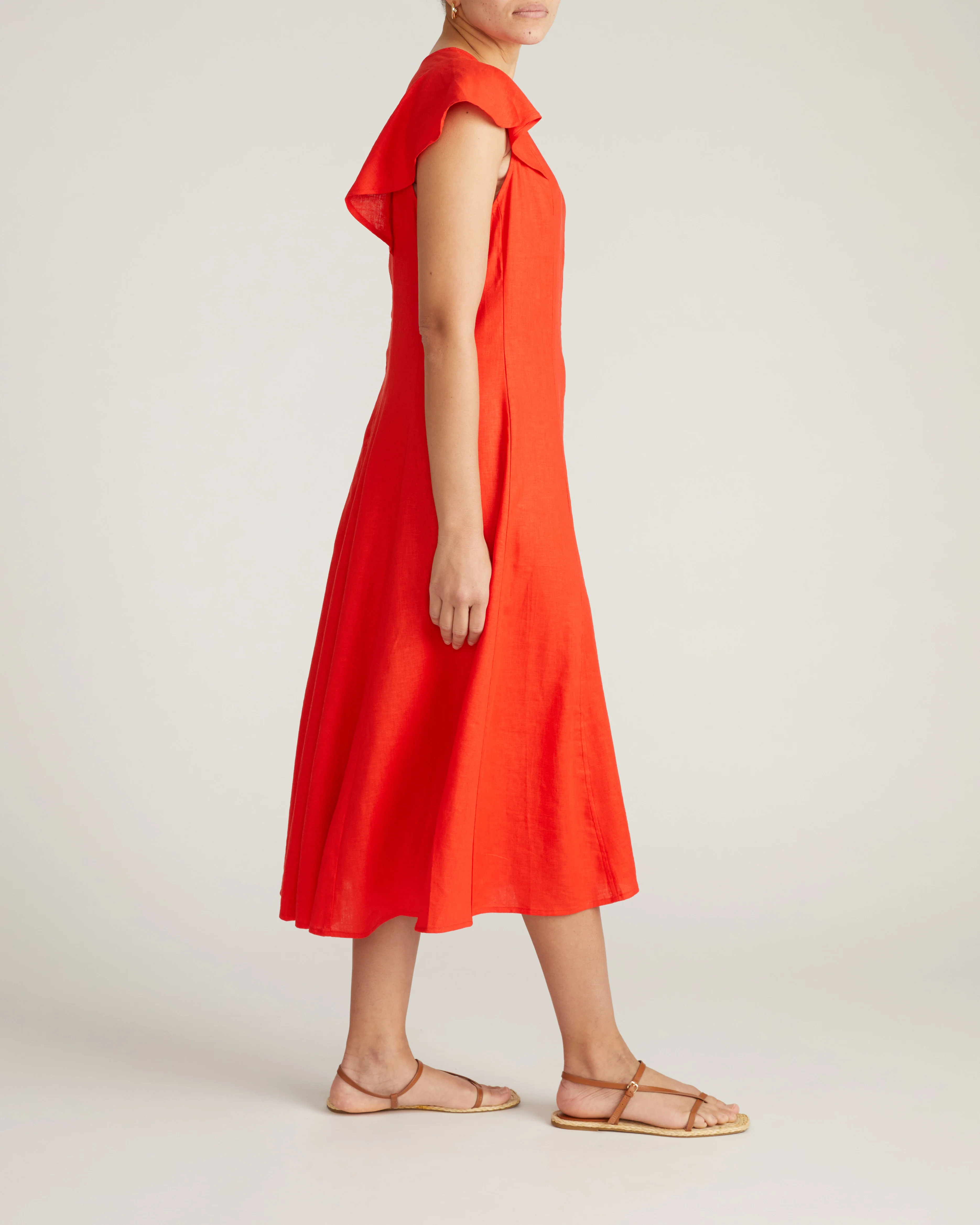 Victoria Linen Blend Dress - Shoreline Sunset - Image 3