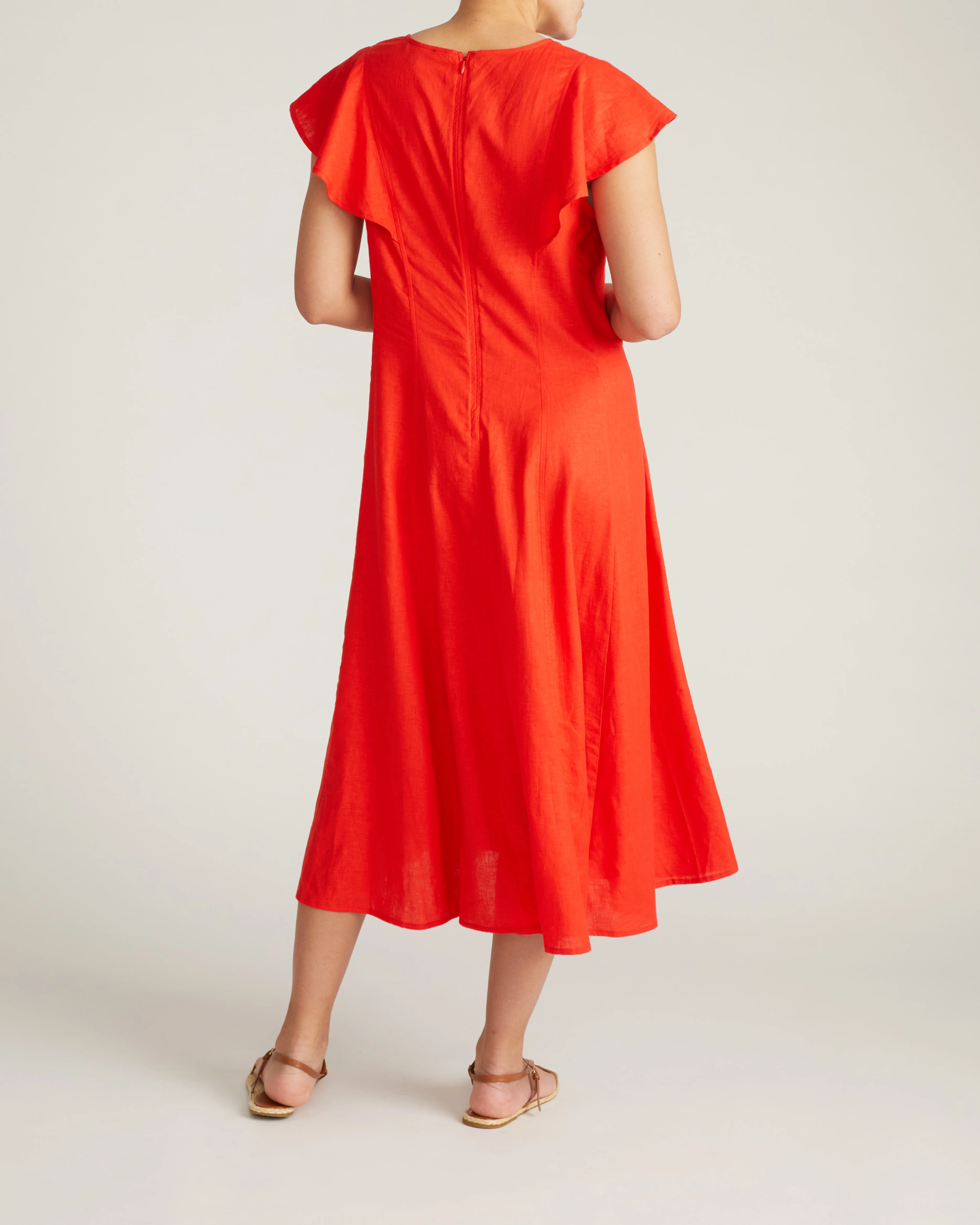 Victoria Linen Blend Dress - Shoreline Sunset - Image 4